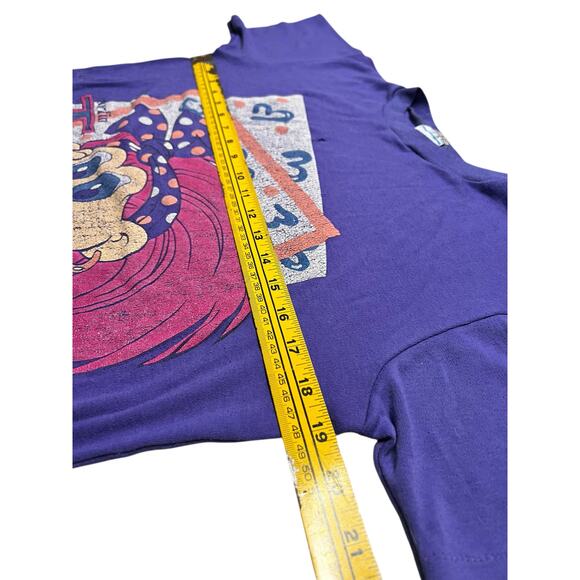 Vintage 80s NORFIN Troll Purple/Pink T-Shirt - Graphic Tee Retro Cartoon - M - Picture 11 of 12